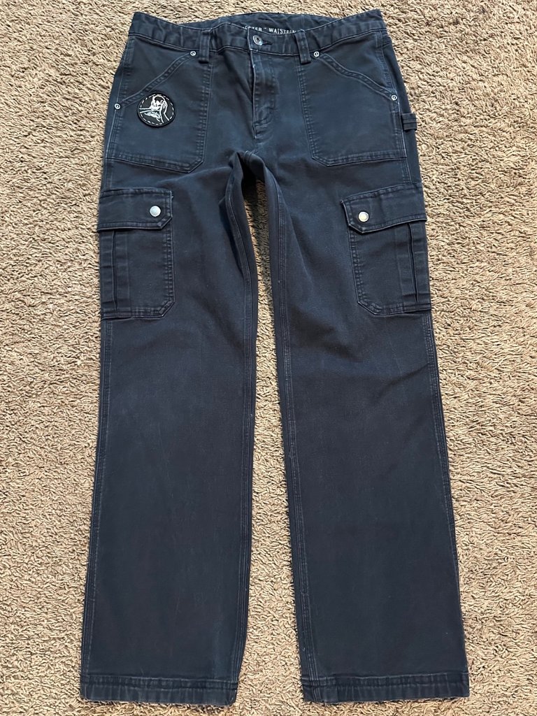 Duluth Trading Carpenter Pants Womens 8 Black Cargo Utility Grunge Curvesetter
